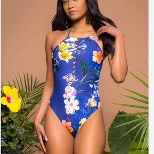 New! OCHIE Diana floral multicolored one piece swimsuit 27704